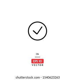 Ok line icon vector, EPS10 - Vector