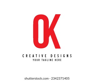 OK logo design luxury premium icon