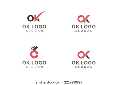 OK logo design vector set collection