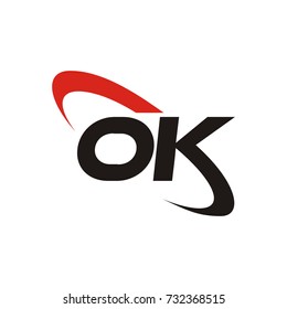 OK logo initial letter design template vector