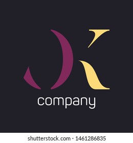 OK logo. Letters O and K. Monogram. Company logo.