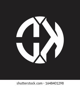 Logotipo OK monograma con estilo de cinta circular
