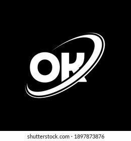 Diseño del logotipo OK en fondo negro.