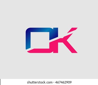 OK Logo. Vector Graphic Branding Letter Element
