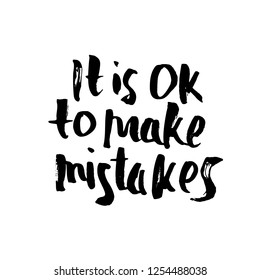 Ok Make Mistakes Vector Handwritten Motivation Stock Vector (Royalty ...