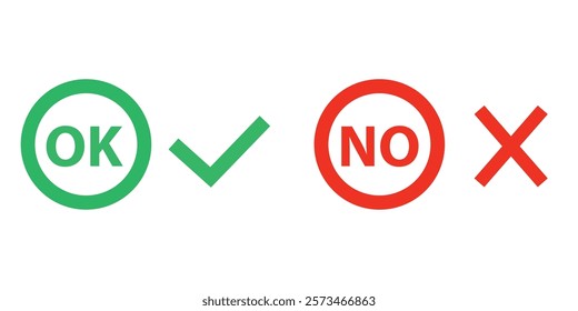 OK mark and No check mark vector illustration design background