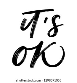 IT'S OK. MENTAL HEALTH. VECTOR HAND LETTERING