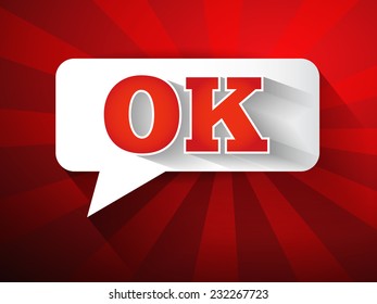 OK Message bubble, promotional background, presentation poster