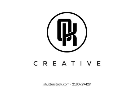 OK monogram. initial letters OK eye-catching Typographic logo design with circle, very creative stylish lettering logo icon for your business and company