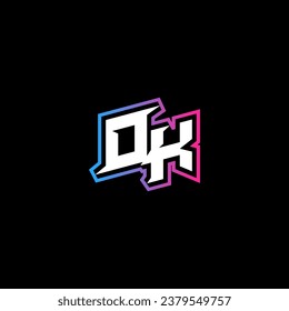 OK monogram logo design with abstract shape concept in vector