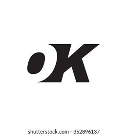 OK negative space letter logo