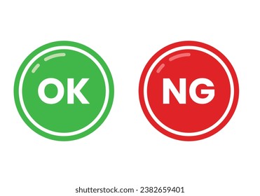 OK and NG icon design. Good and No Good sign vector illustration