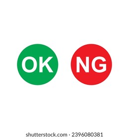 ok and ng not good label for quality control factory