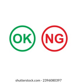 ok and ng not good label for quality control factory