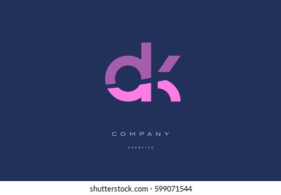 ok o k  pink blue pastel modern abstract alphabet company logo design vector icon template 