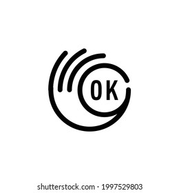 ok okay hand gesture circular outline logo design vector