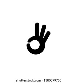 OK / Okay Hand Sign Icon Vector