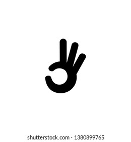 OK / Okay Hand Sign Icon Vector