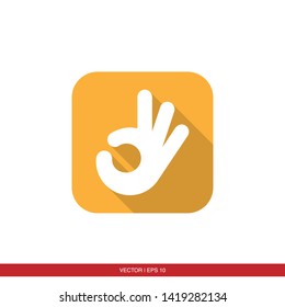 OK / Okay Hand Sign Icon Vector Illustration - Vector