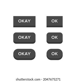 Ok, Ok Vector de iconos en botón 3d
