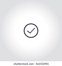 Ok Outline  Vector Icon.