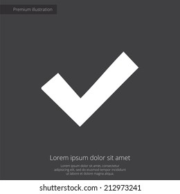 ok premium illustration icon, isolated, white on dark background, with text elements 