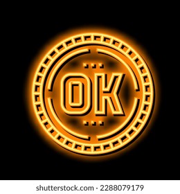 ok quality neon light sign vector. ok quality illustration