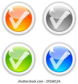  OK realistic buttons. Vector illustration.