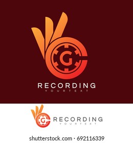 ok recording initial Letter G Logo design
