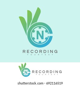 ok recording initial Letter N Logo design
