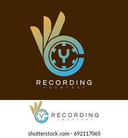 ok recording initial Letter Y Logo design
