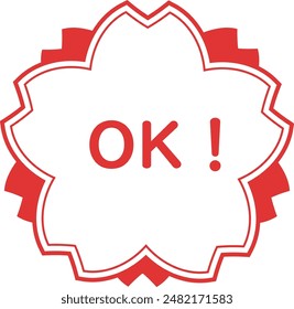 OK Rote Kirschblüte Stempel Symbol 