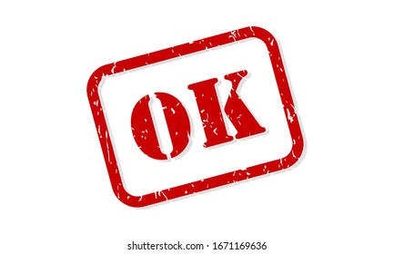 OK red rubber stamp vector isolated