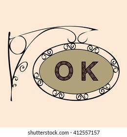 OK retro vintage street sign