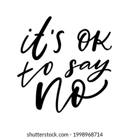 Ok Say No Hand Drawn Lettering Stock Vector (Royalty Free) 1998968714 ...