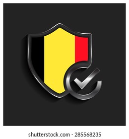 ok security shield Belgium flag