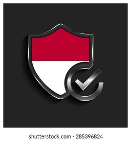 ok security shield Indonesia flag