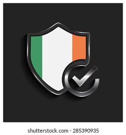 ok security shield Ireland flag