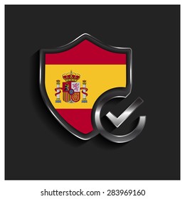 ok security shield Spain flag
