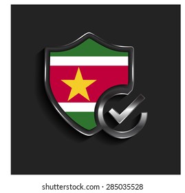 ok security shield Suriname flag