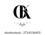 OK Serif Letter Monogram Typography Logo for Elegant Premium Branding Identity