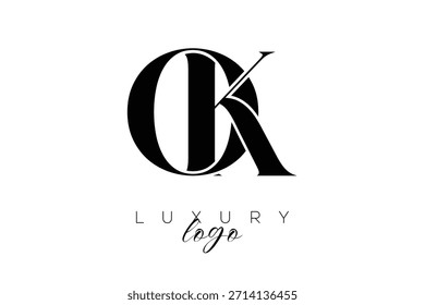 OK Serif Letter Monogramm Typografie Logo für elegante Premium-Branding-Identität