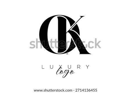 OK Serif Letter Monogram Typography Logo for Elegant Premium Branding Identity