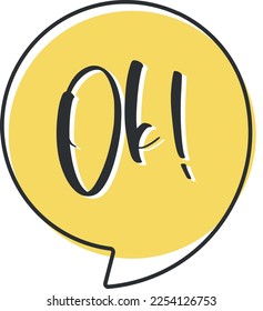 Está bien firmar la burbuja del discurso cómico al estilo del arte pop. Discurso cómico. Ventana de diálogo. Banner amarillo a la venta.
