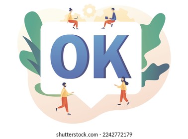 OK sign. Communication gestures concept. Okay. Modern flat cartoon style. Vector illustration on white background
