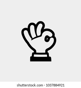 OK sign hand. Vector illustration