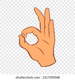 OK sign icon in cartoon style on a background for any web design 
