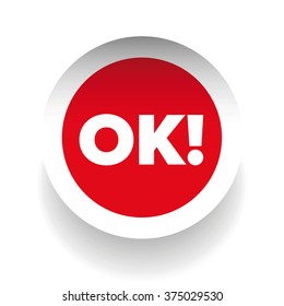 OK sign label red vector
