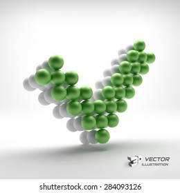Está bien. elemento de diseño Web. Ilustración vectorial 3d.