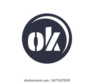 OK sport emblem or team logotype. Ball logo with a combination of Initial letter O and K for balls shop, sports company, training, club badge. Vector illustration.